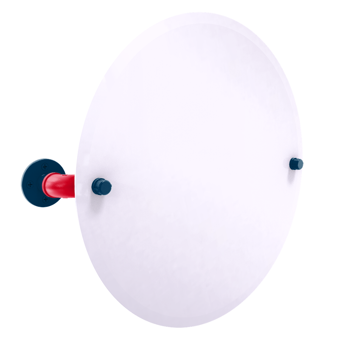 Diamond Collection Frameless Oval Wall Mounted Tilt Mirror Cleveland Edition