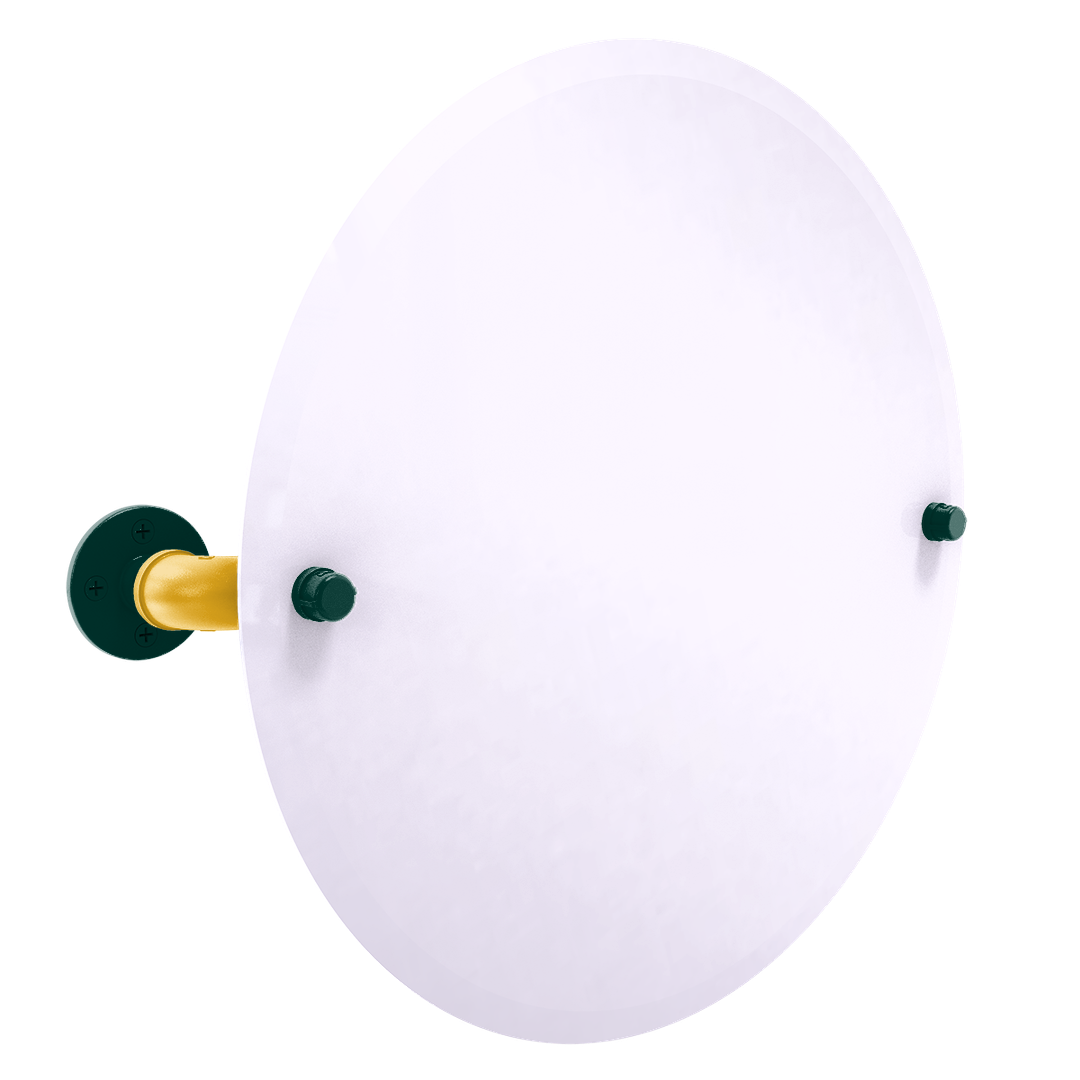 Diamond Collection Frameless Oval Wall Mounted Tilt Mirror Oakland Edition