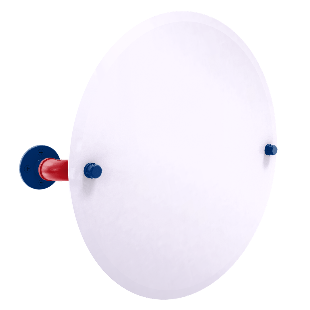 Diamond Collection Frameless Oval Wall Mounted Tilt Mirror Texas Edition