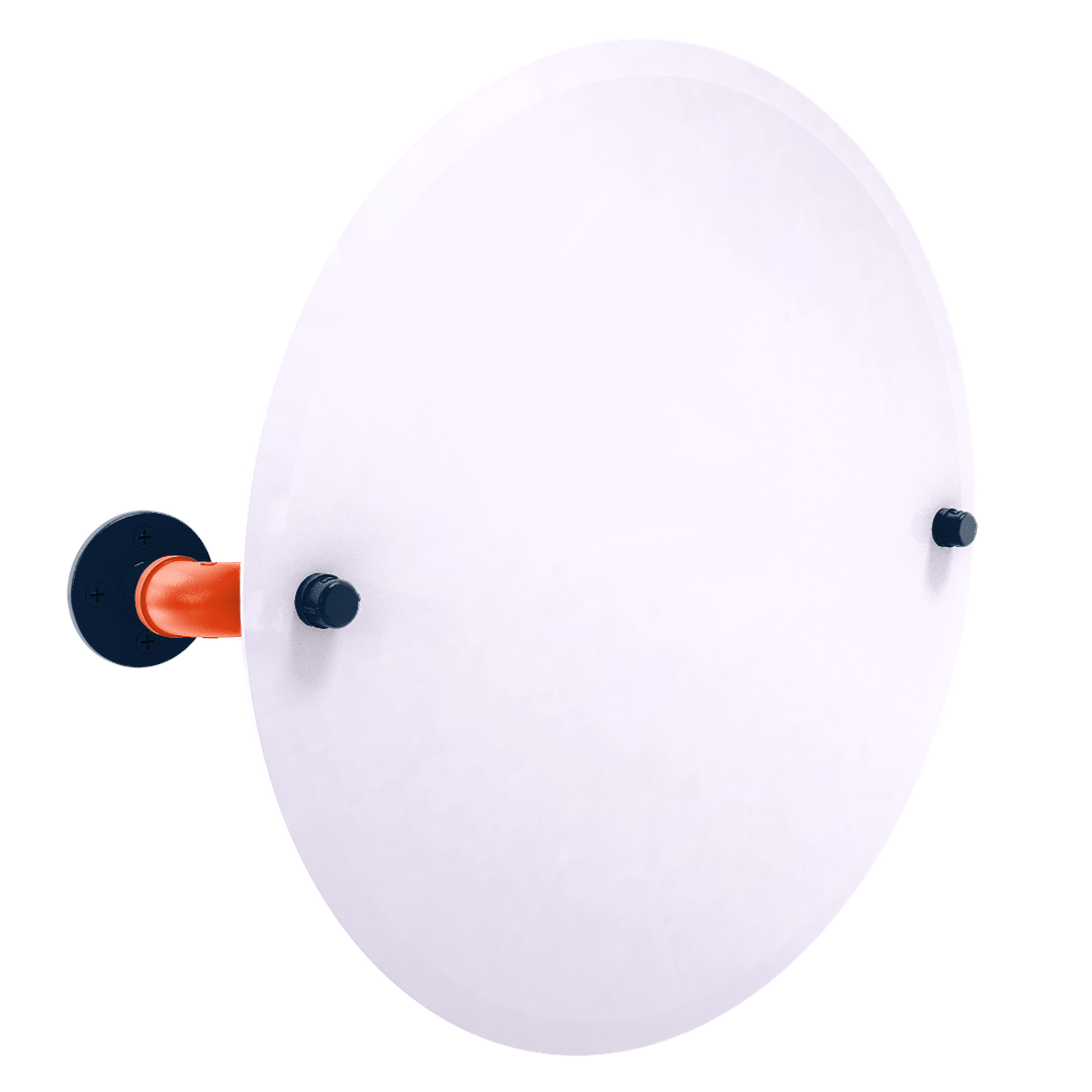 Diamond Collection Frameless Round Wall Mounted Tilt Mirror Detroit Edition