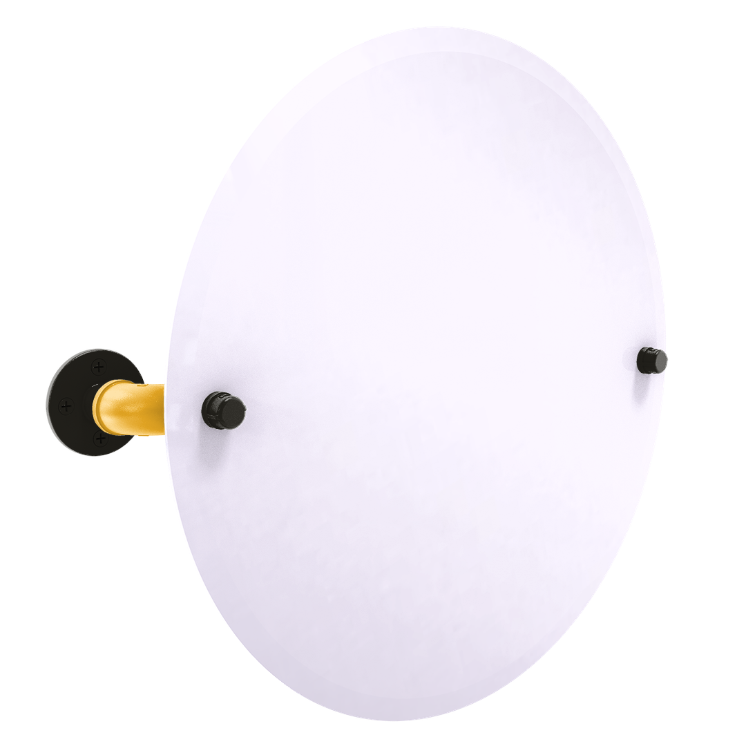 Diamond Collection Frameless Round Wall Mounted Tilt Mirror Pittsburgh Edition