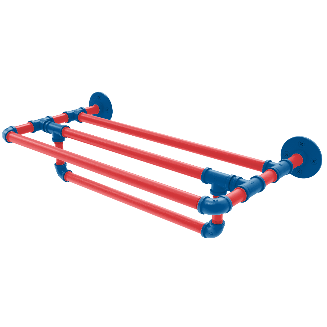 Diamond Collection Wall Mounted Towel Shelf with Towel Bar Los Angeles Chavez Ravine Edition