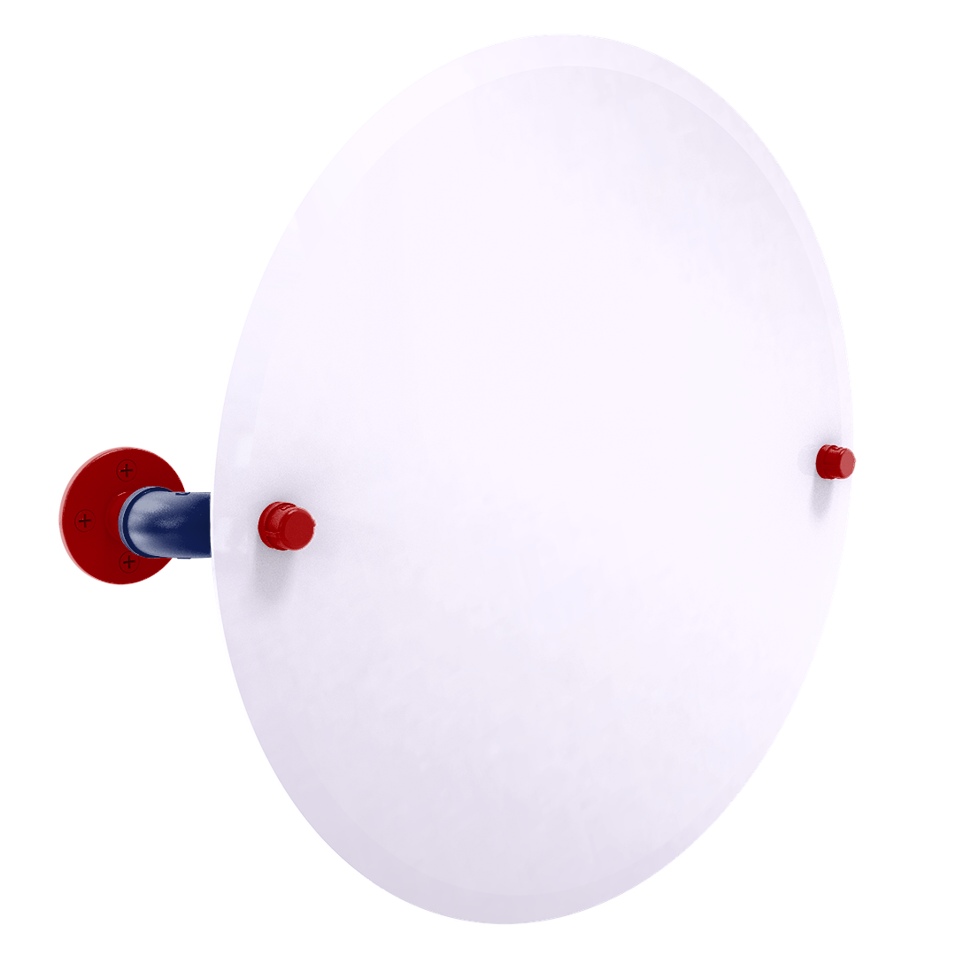 Diamond Collection Frameless Round Wall Mounted Tilt Mirror Washington Edition