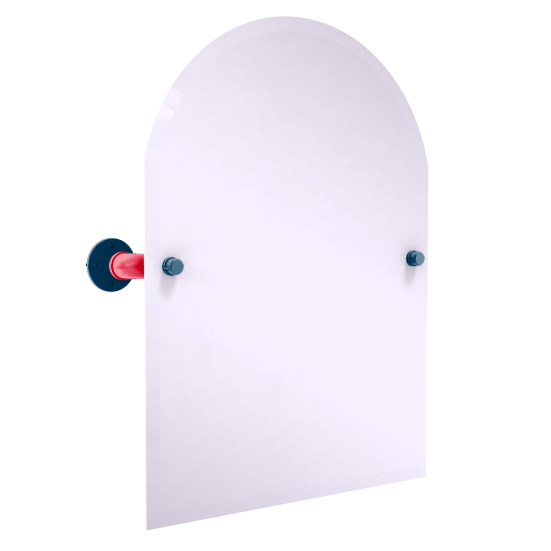 Diamond Collection Frameless Arched Top Wall Mounted Tilt Mirror Cleveland Edition