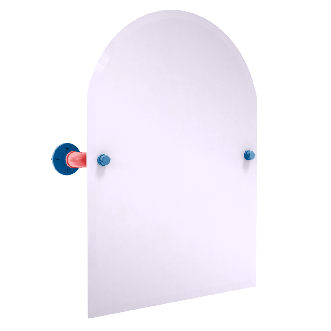 Diamond Collection Frameless Arched Top Wall Mounted Tilt Mirror Los Angeles Chavez Ravine Edition