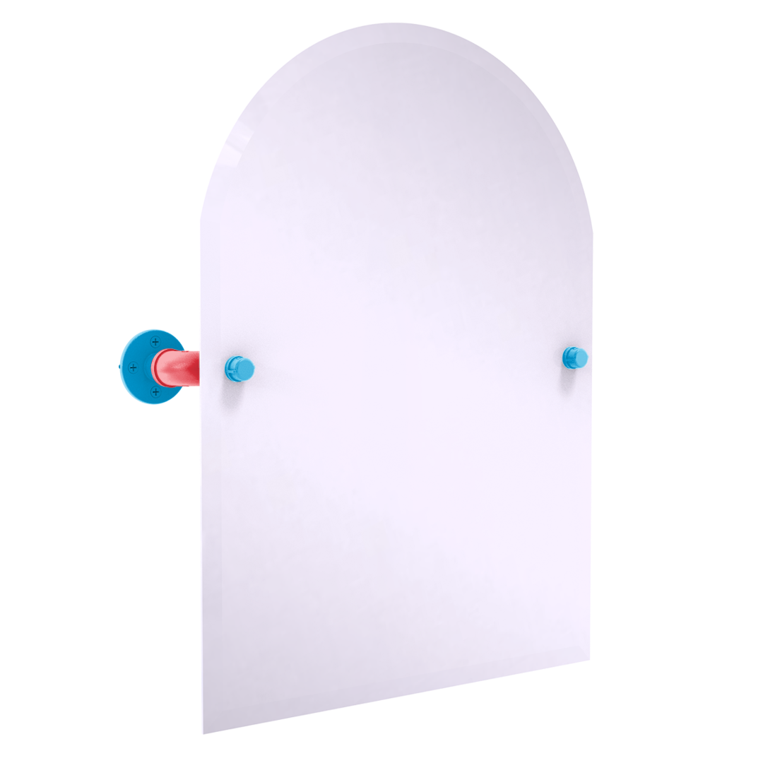 Diamond Collection Frameless Arched Top Wall Mounted Tilt Mirror Miami Edition