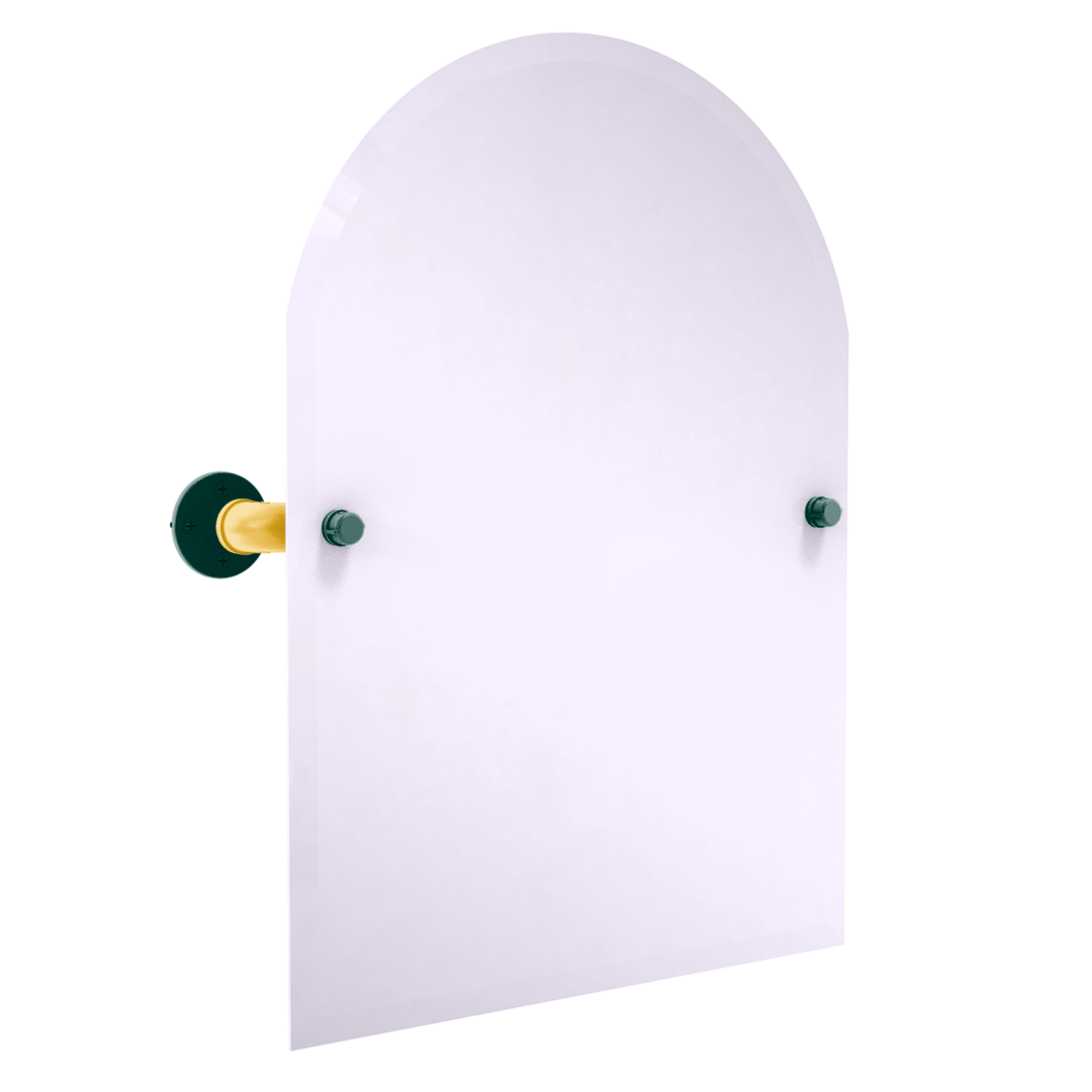 Diamond Collection Frameless Arched Top Wall Mounted Tilt Mirror Oakland Edition