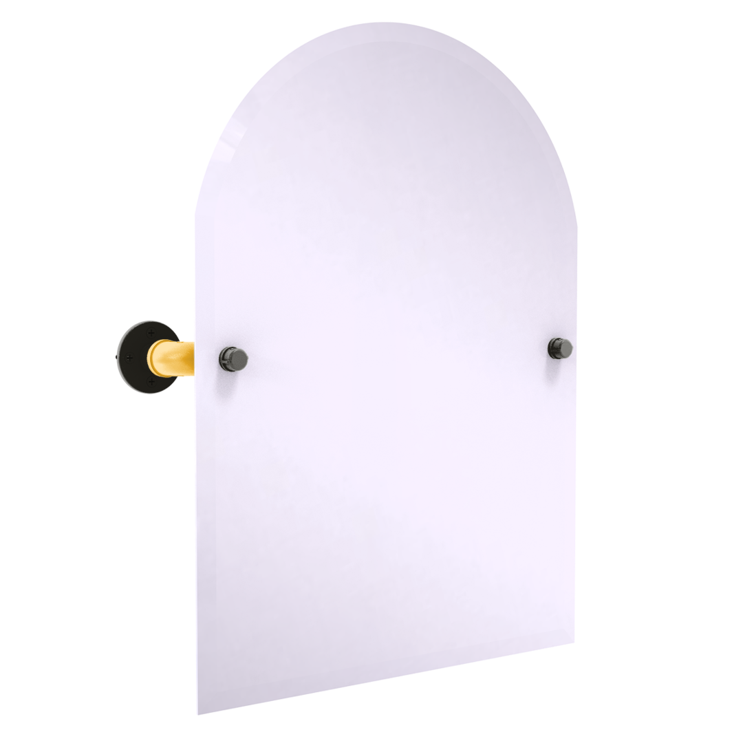 Diamond Collection Frameless Arched Top Wall Mounted Tilt Mirror Pittsburgh Edition