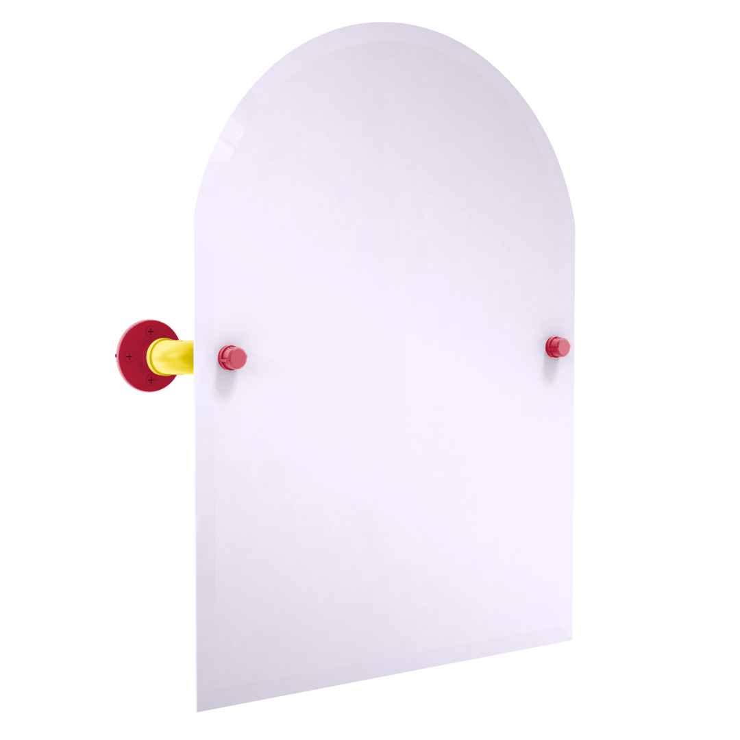 Diamond Collection Frameless Arched Top Wall Mounted Tilt Mirror St. Louis Edition