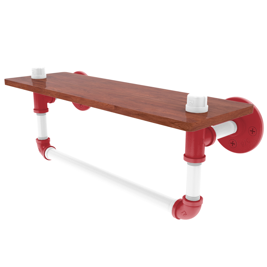 Diamond Collection Wood Shelf with Towel Bar Boston Edition