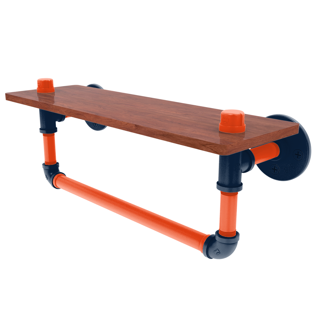 Diamond Collection Wood Shelf with Towel Bar Detroit Edition