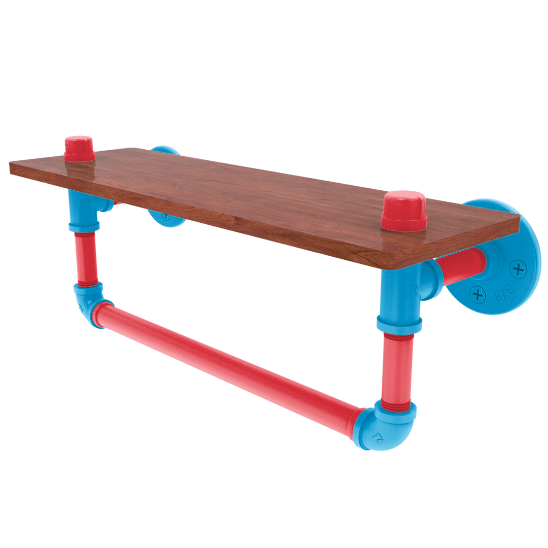 Diamond Collection Wood Shelf with Towel Bar Miami Edition