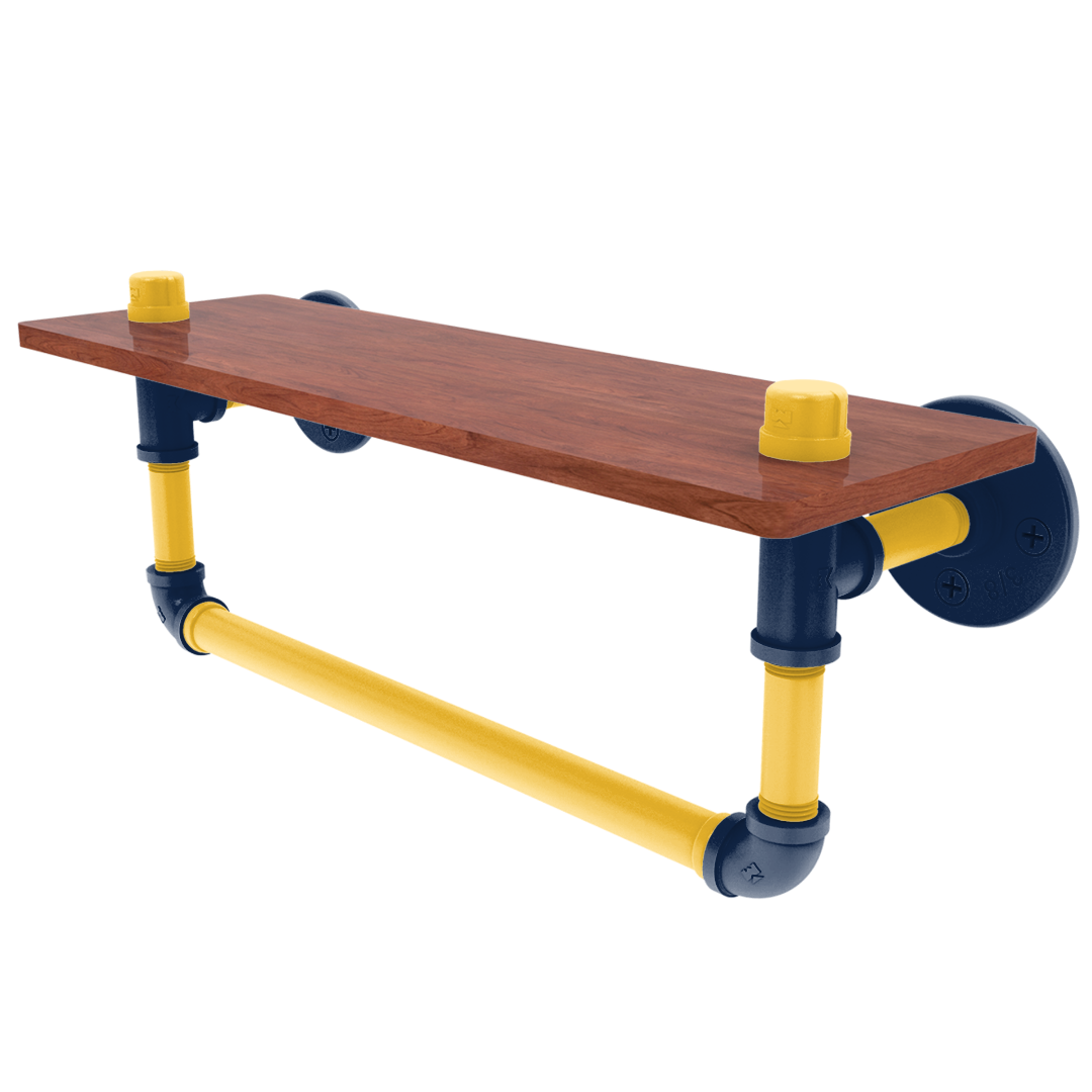 Diamond Collection Wood Shelf with Towel Bar Milwaukee Edition
