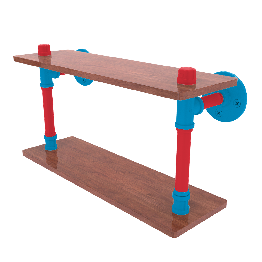 Diamond Collection Wood Double Shelf Miami Edition