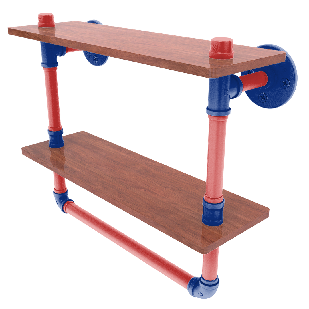 Diamond Collection Double Wood Shelf with Towel Bar Chicago North Side Edition