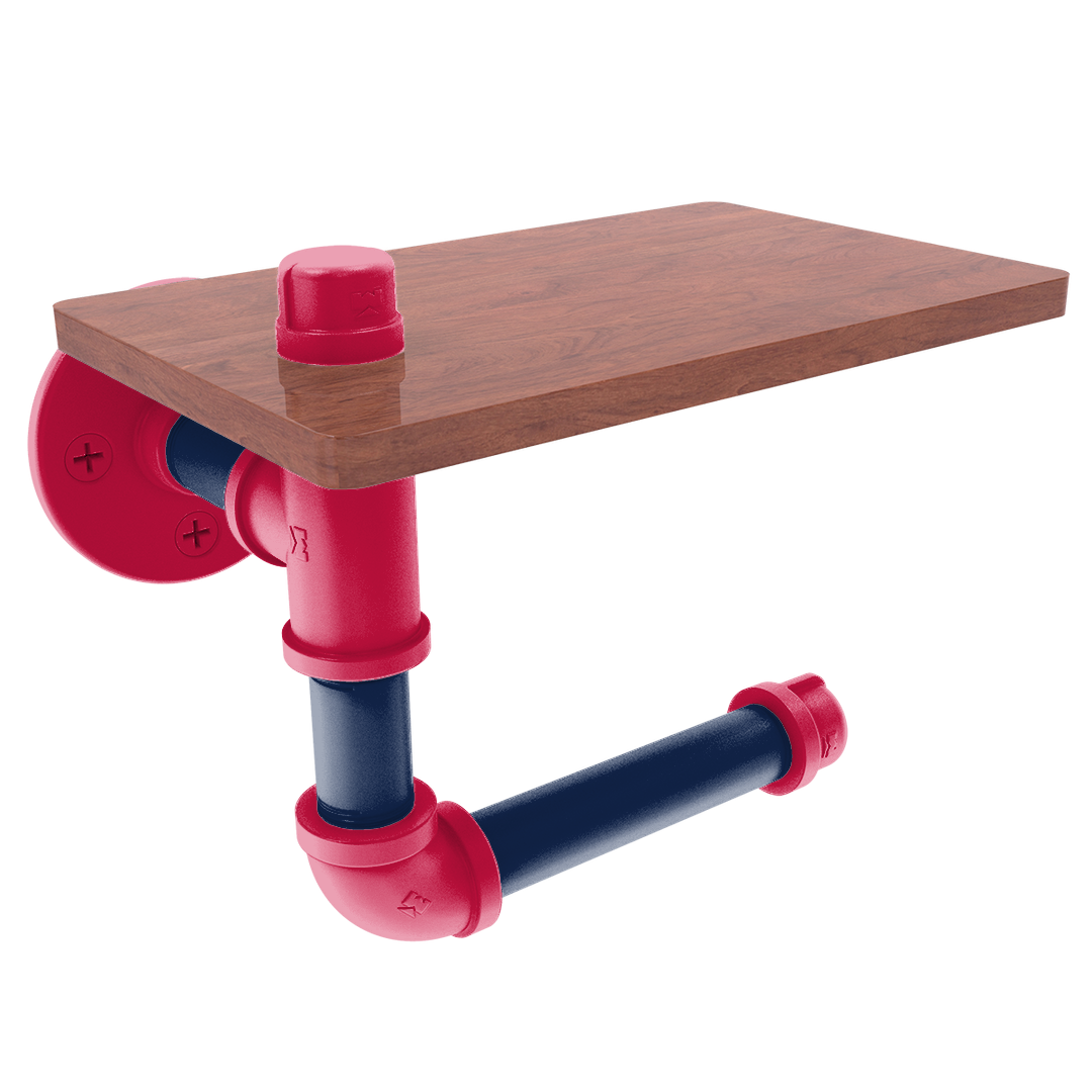 Diamond Collection Toilet Paper Holder with Wood Shelf Atlanta Edition