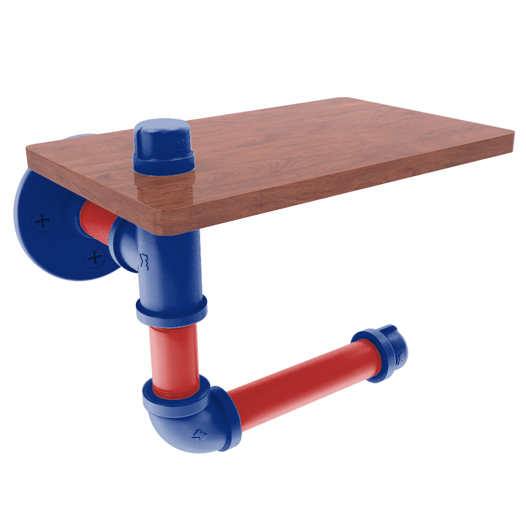 Diamond Collection Toilet Paper Holder with Wood Shelf Chicago North Side Edition