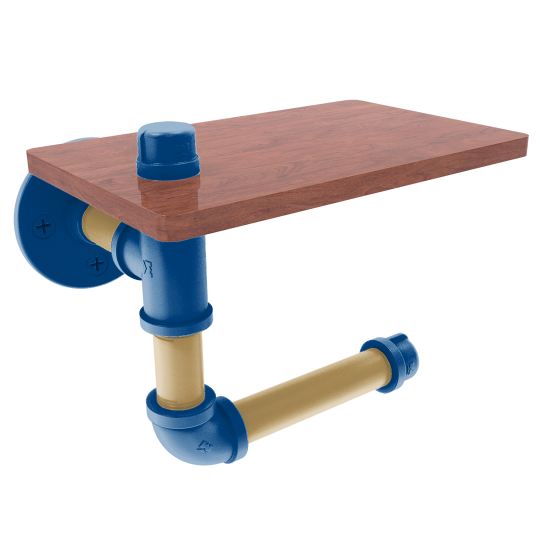 Diamond Collection Toilet Paper Holder with Wood Shelf Kansas City Edition