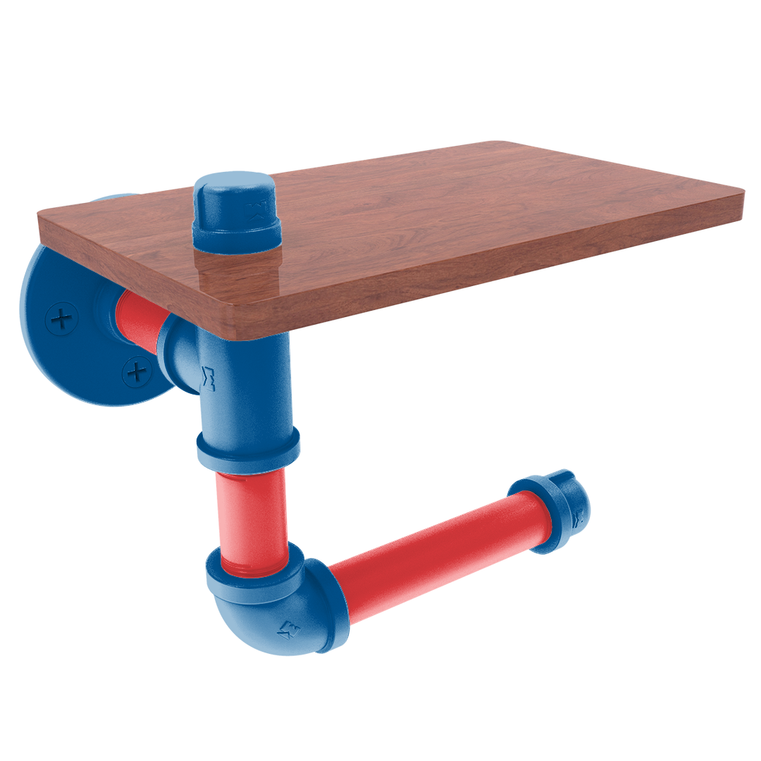 Diamond Collection Toilet Paper Holder with Wood Shelf Los Angeles Chavez Ravine Edition