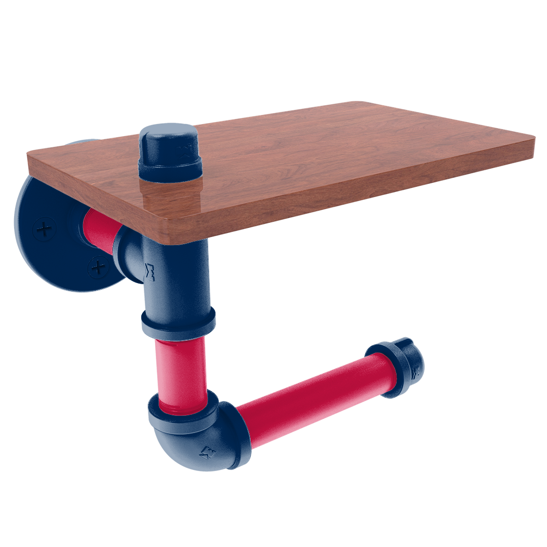 Diamond Collection Toilet Paper Holder with Wood Shelf Minnesota Edition