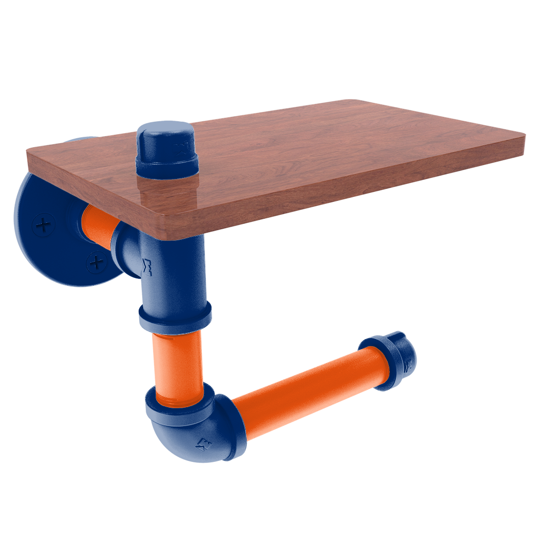 Diamond Collection Toilet Paper Holder with Wood Shelf New York Queens Edition