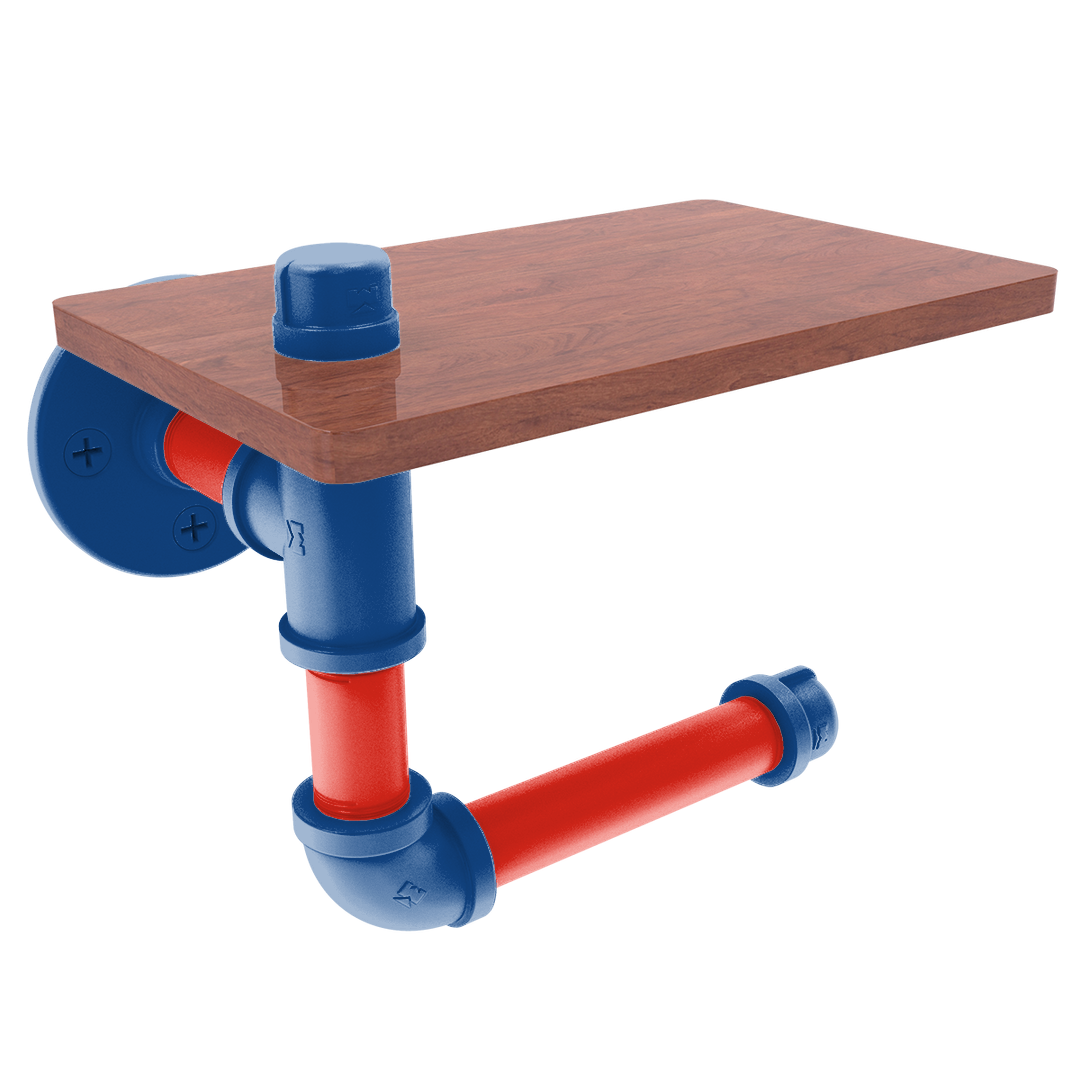 Diamond Collection Toilet Paper Holder with Wood Shelf Toronto Edition