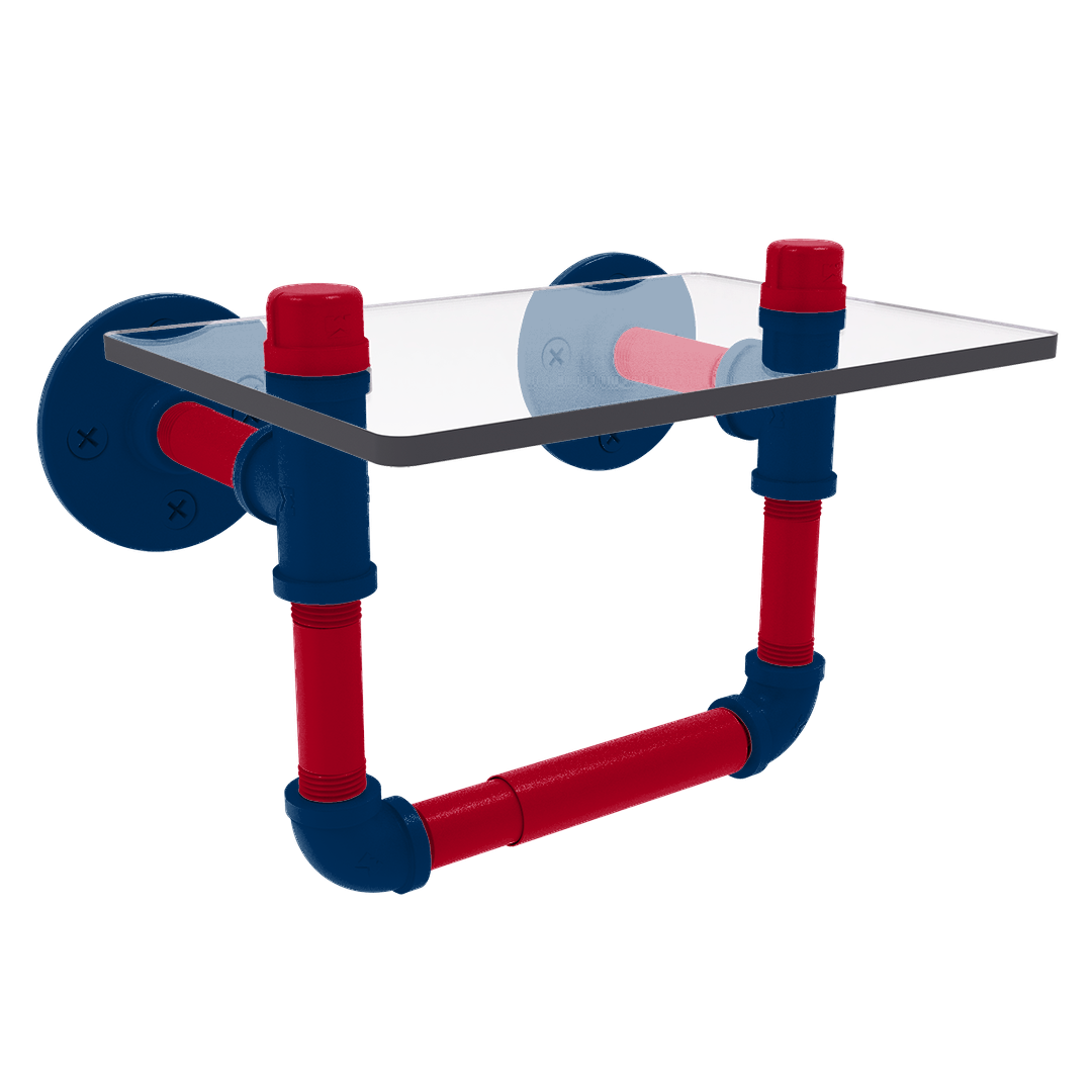 Diamond Collection Toilet Tissue Holder with Glass Shelf Los Angeles Big A Edition