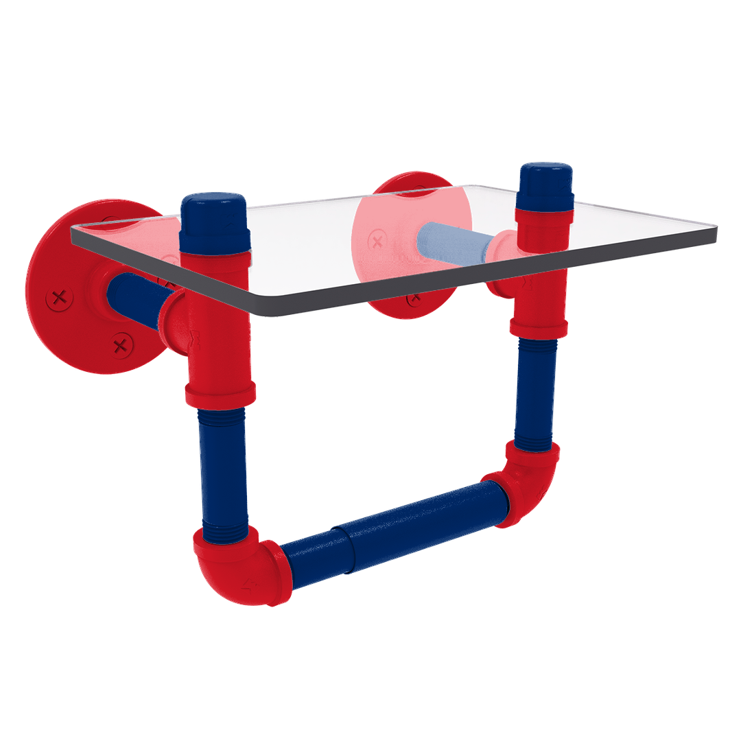 Diamond Collection Toilet Tissue Holder with Glass Shelf Philadelphia Edition