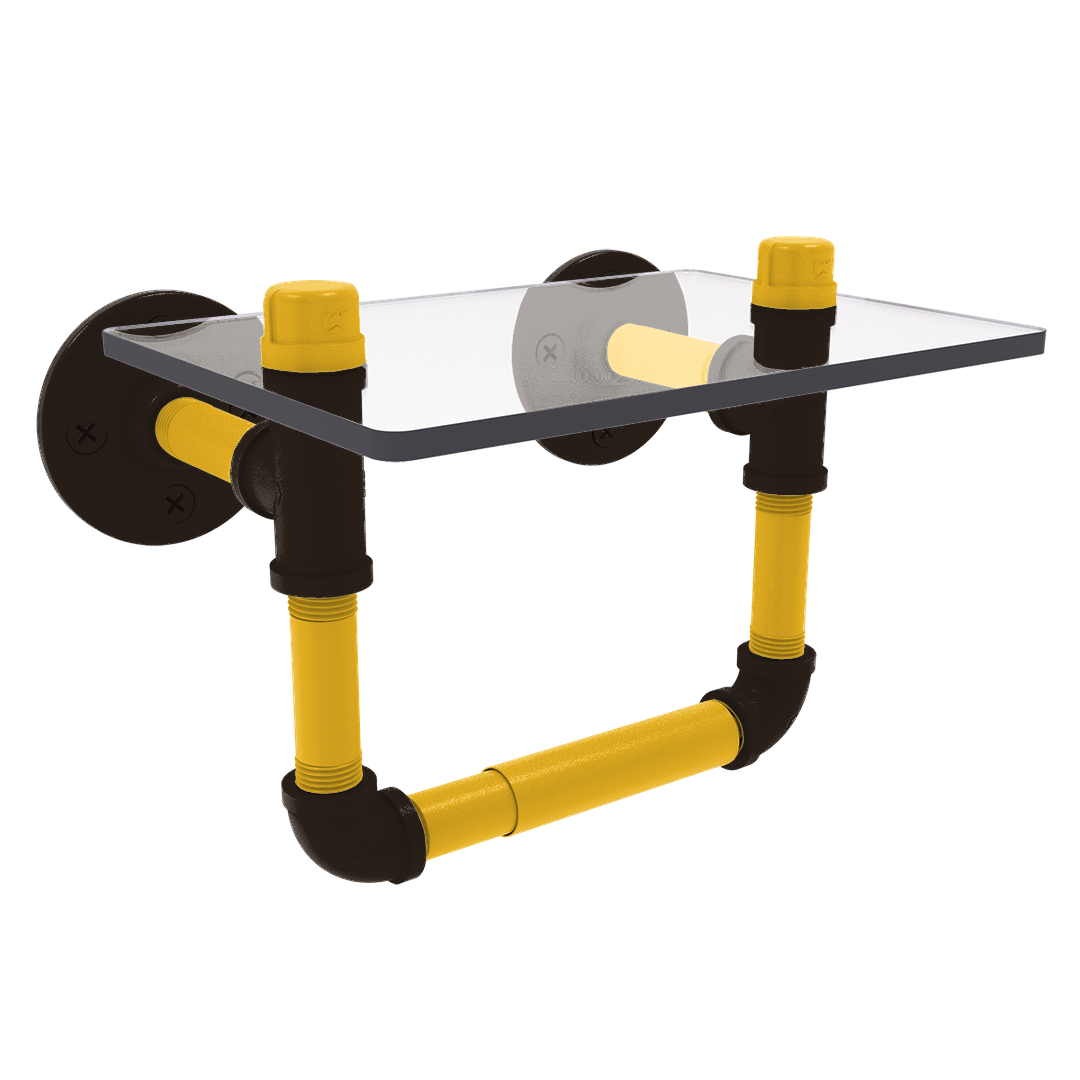 Diamond Collection Toilet Tissue Holder with Glass Shelf San Diego Edition