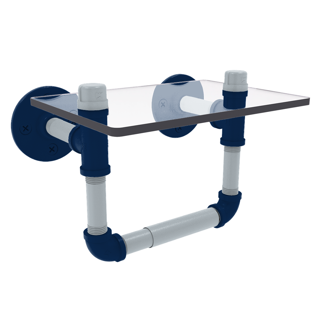 Diamond Collection Toilet Tissue Holder with Glass Shelf Seattle Edition