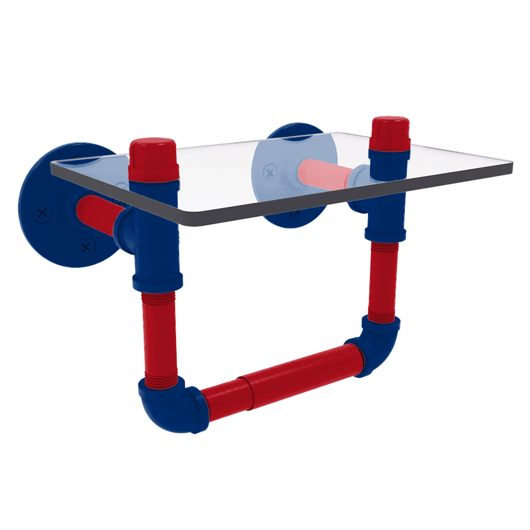 Diamond Collection Toilet Tissue Holder with Glass Shelf Texas Edition