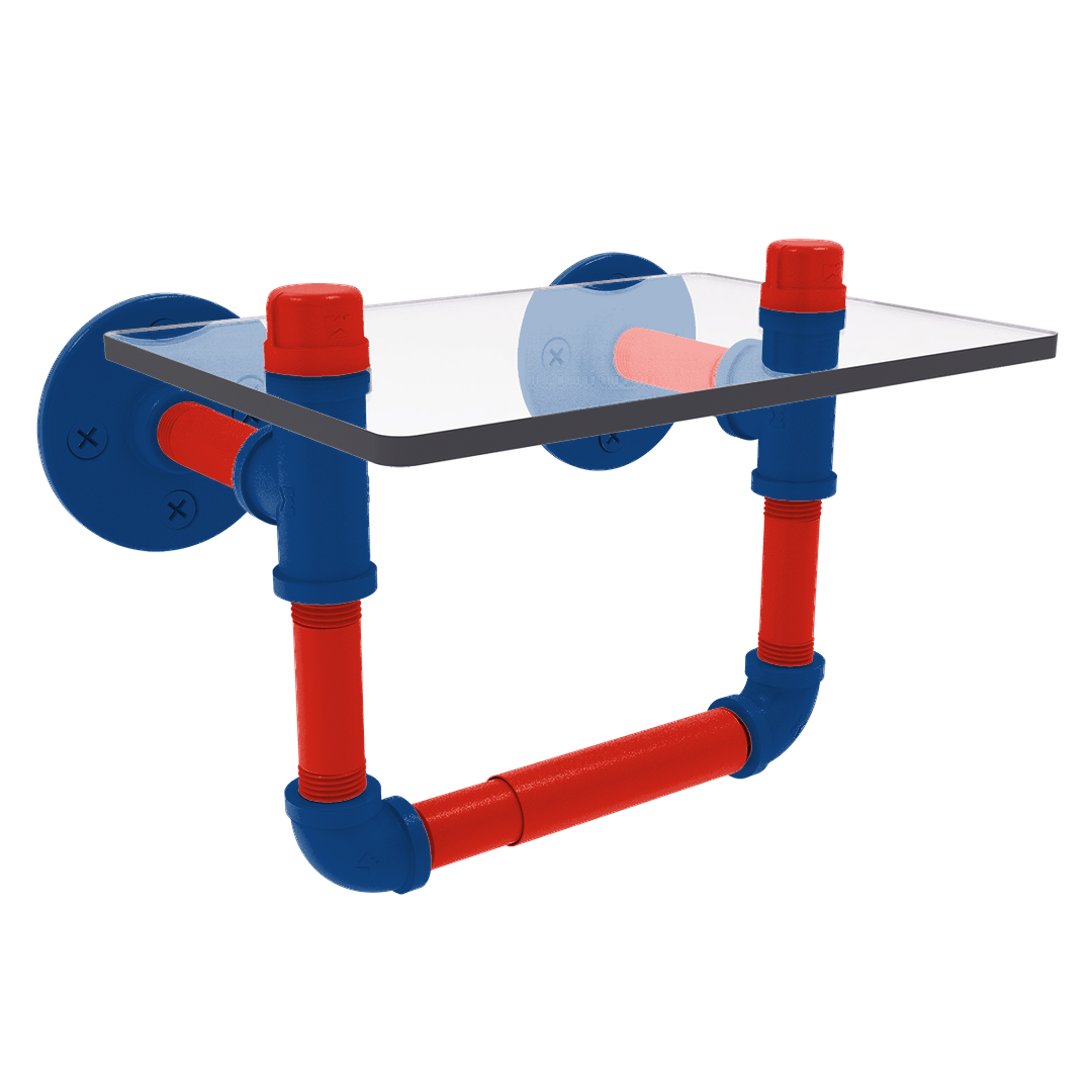 Diamond Collection Toilet Tissue Holder with Glass Shelf Toronto Edition