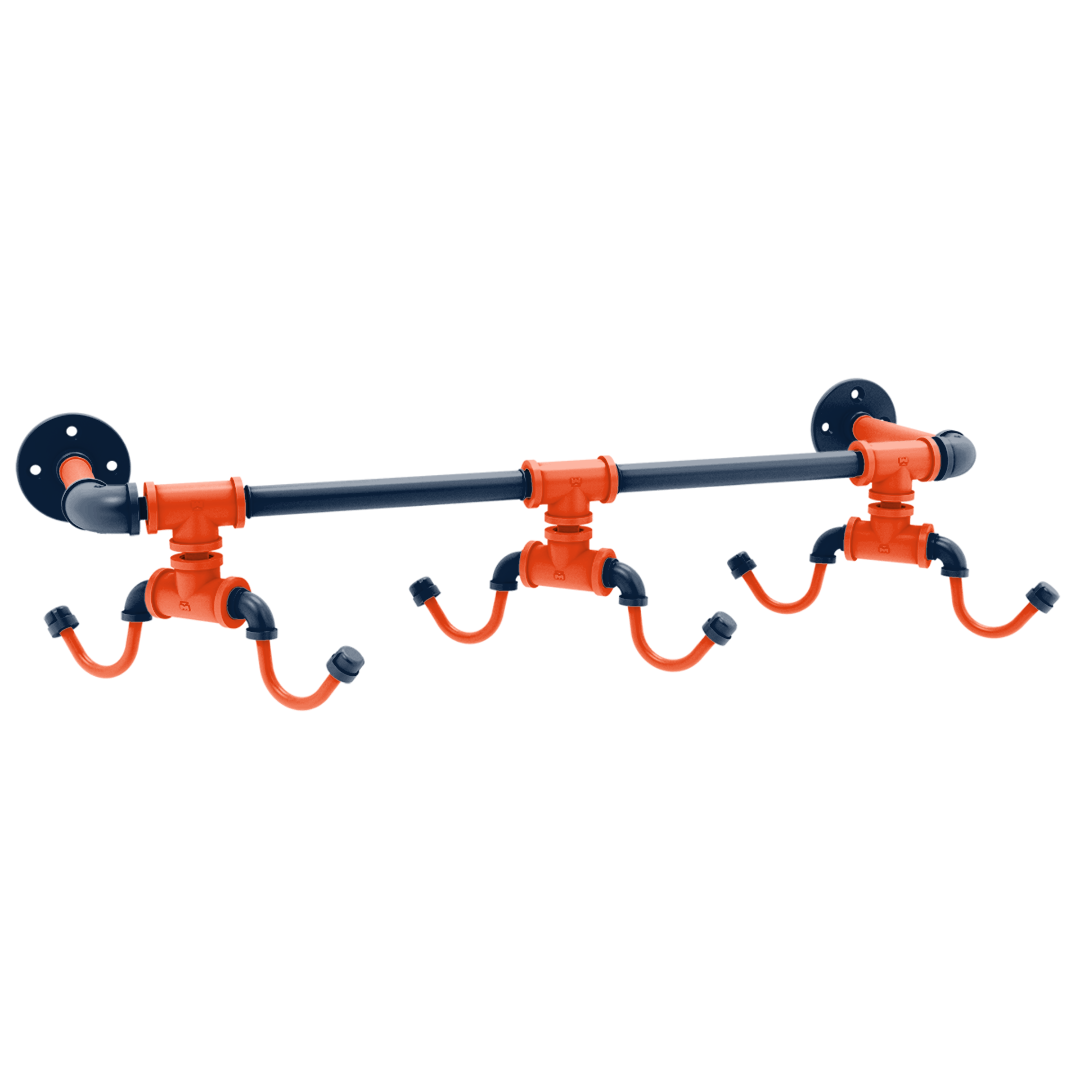 Diamond Collection Wall Mounted 6 Coffee Mug Rack Detroit Edition