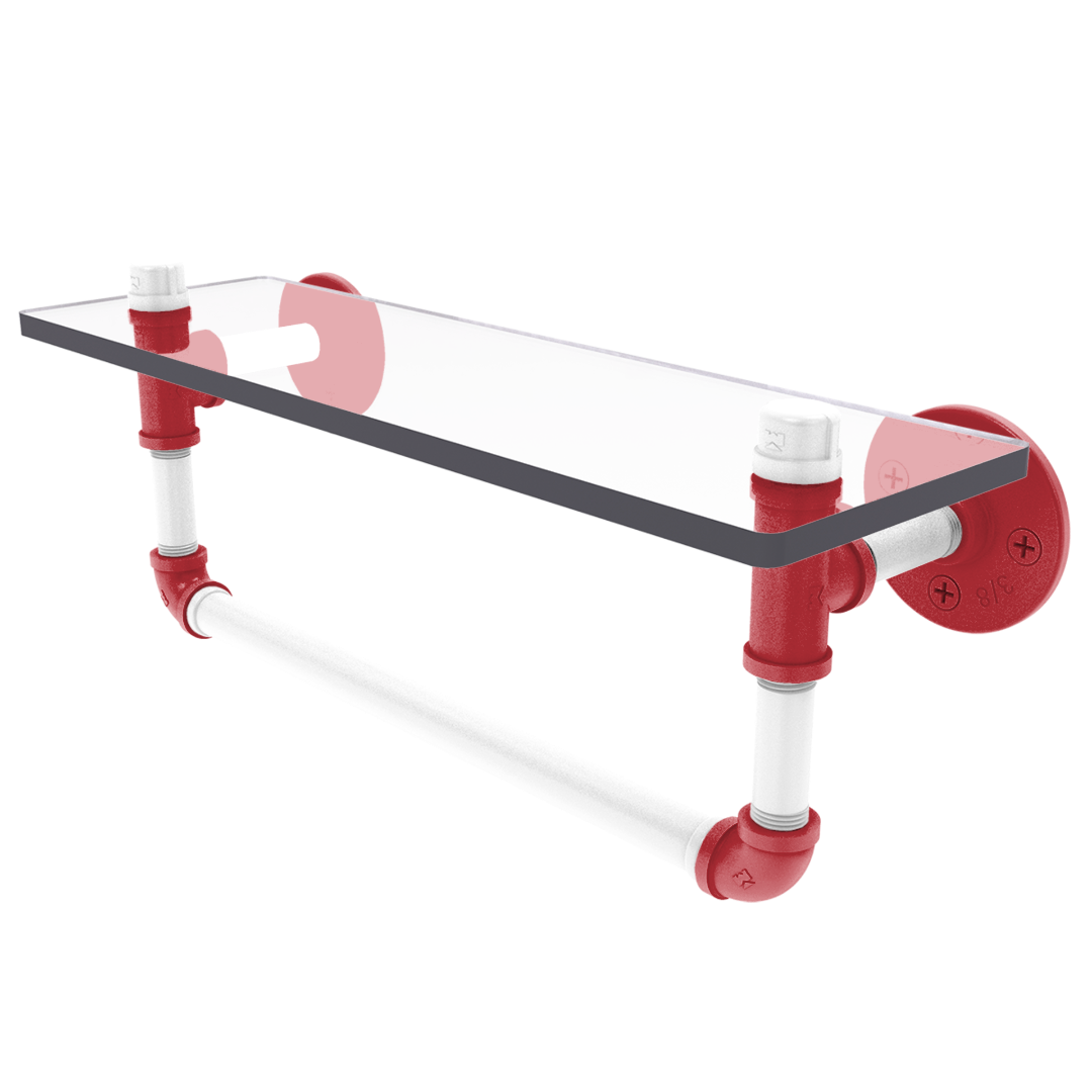 Diamond Collection Glass Shelf with Towel Bar Boston Edition