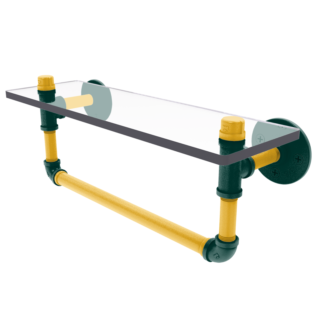 Diamond Collection Glass Shelf with Towel Bar Oakland Edition