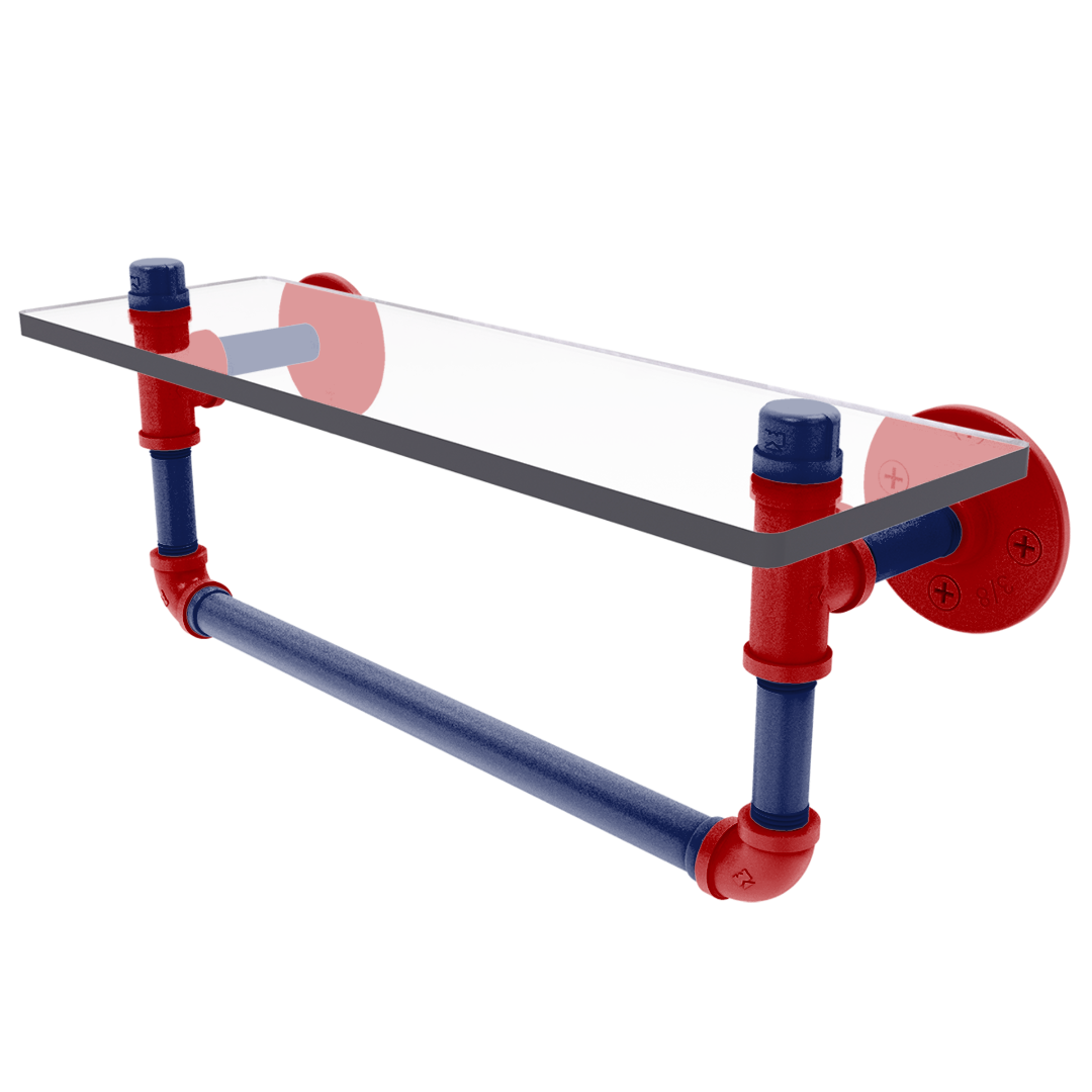 Diamond Collection Glass Shelf with Towel Bar Washington Edition