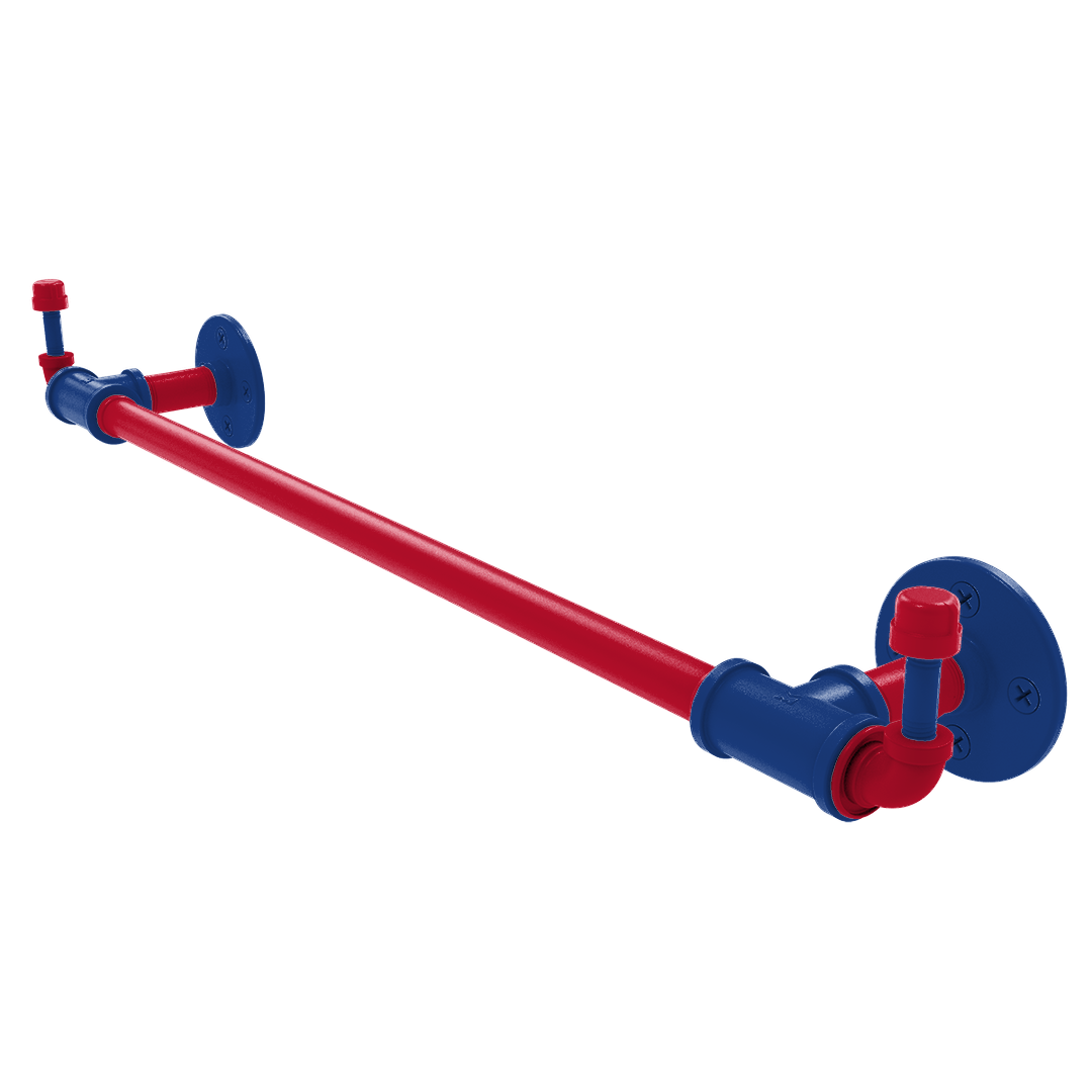 Hardwood Collection Towel Bar with Integrated Hooks Los Angeles Coastline Edition