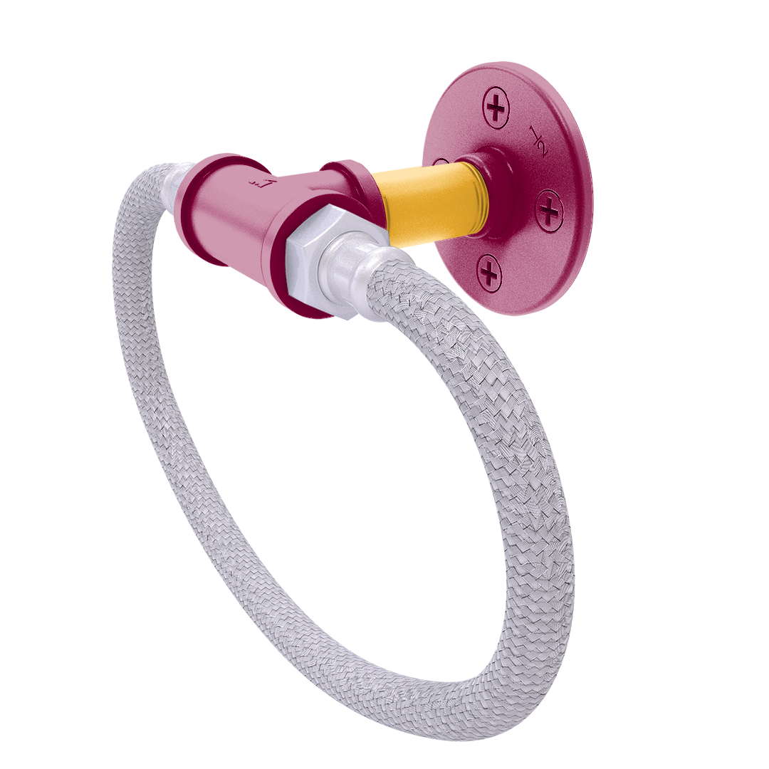 Hardwood Collection Towel Ring with Stainless Steel Braided Ring Cleveland Edition