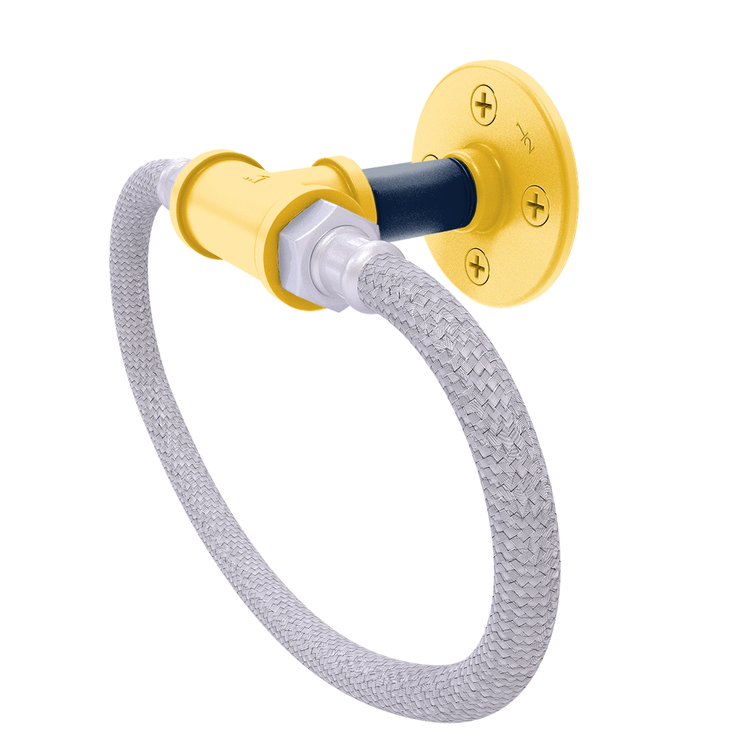 Hardwood Collection Towel Ring with Stainless Steel Braided Ring Denver Edition