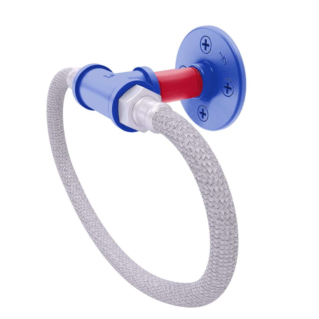 Hardwood Collection Towel Ring with Stainless Steel Braided Ring Detroit Edition