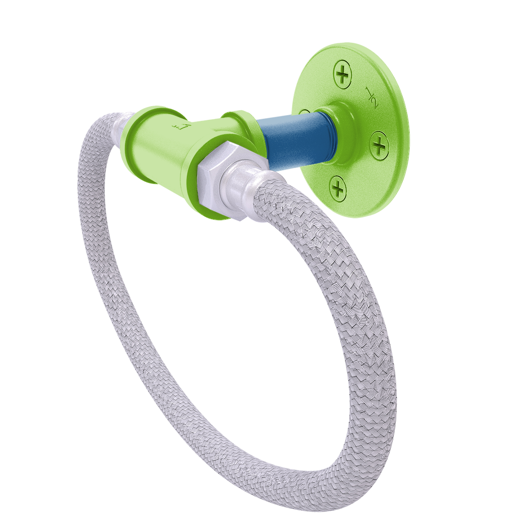 Hardwood Collection Towel Ring with Stainless Steel Braided Ring Minnesota Edition