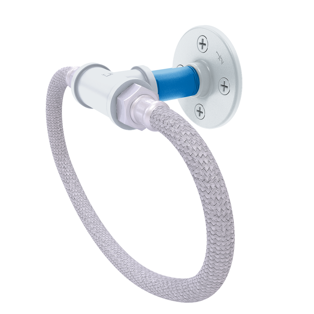 Hardwood Collection Towel Ring with Stainless Steel Braided Ring Orlando Edition