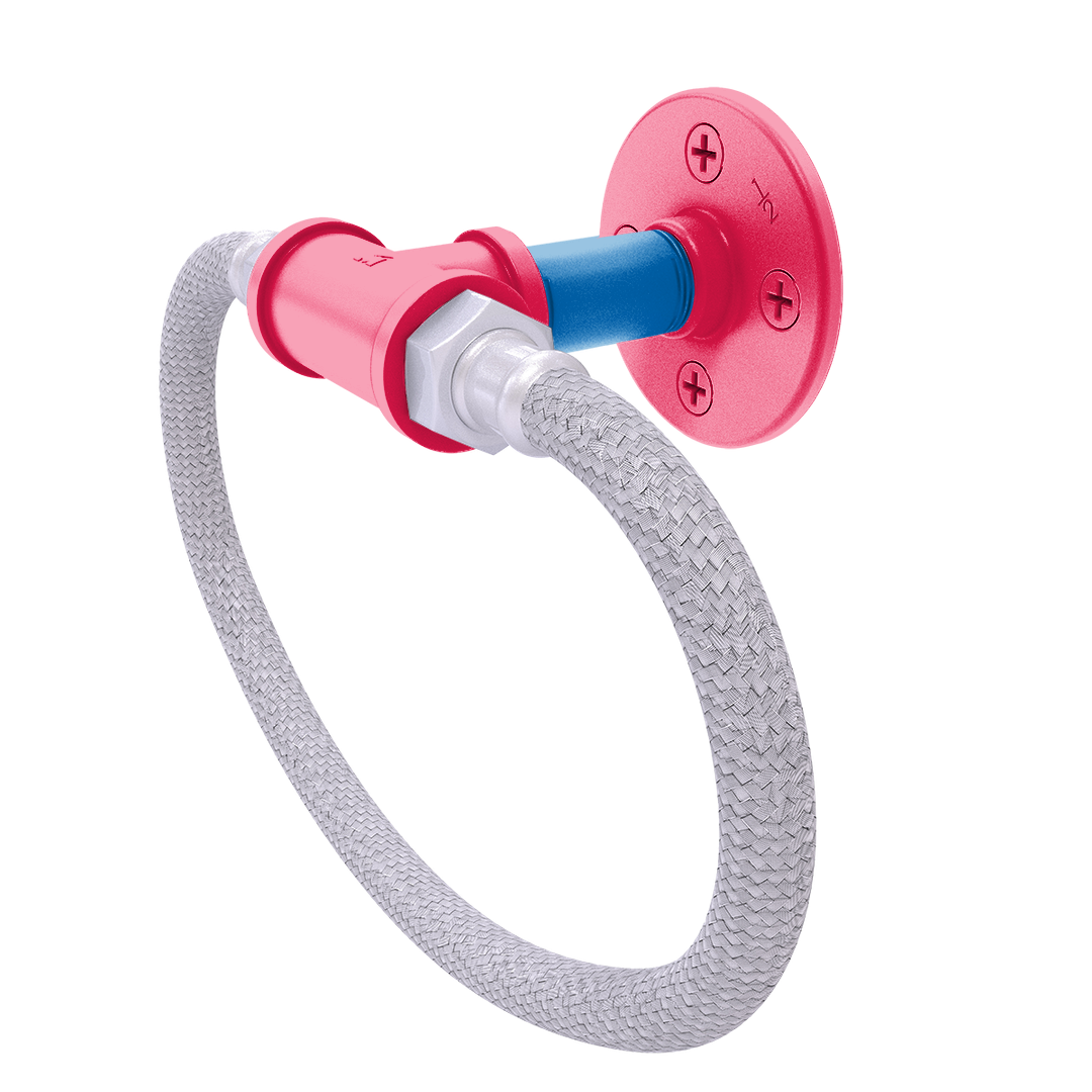 Hardwood Collection Towel Ring with Stainless Steel Braided Ring Philadelphia Edition