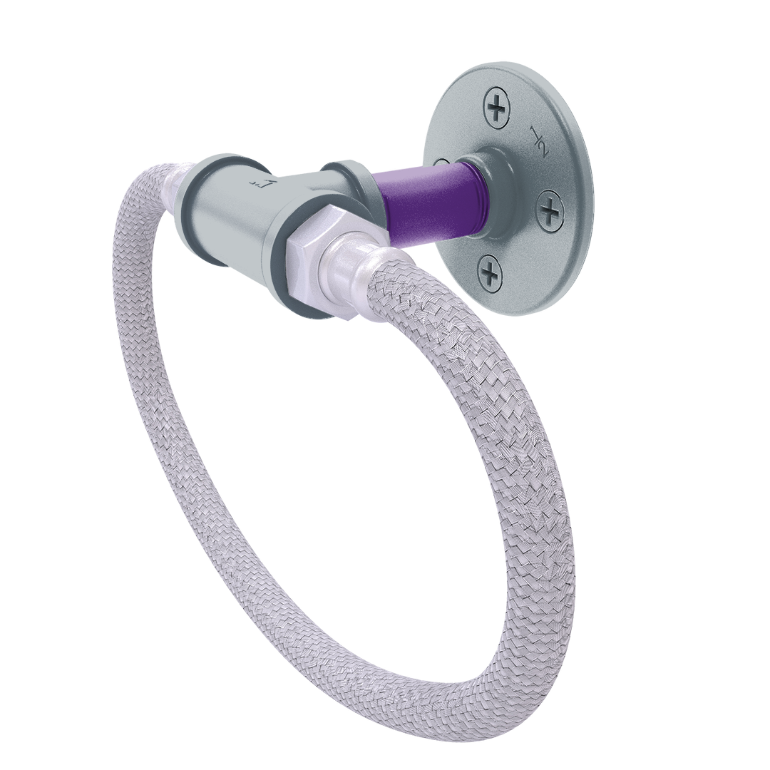 Hardwood Collection Towel Ring with Stainless Steel Braided Ring Sacramento Edition