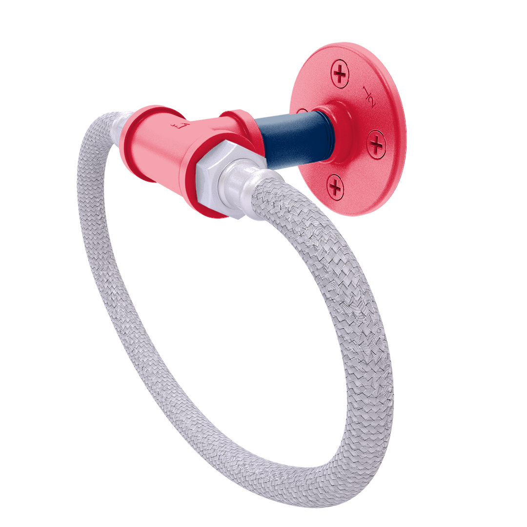 Hardwood Collection Towel Ring with Stainless Steel Braided Ring Washington Edition