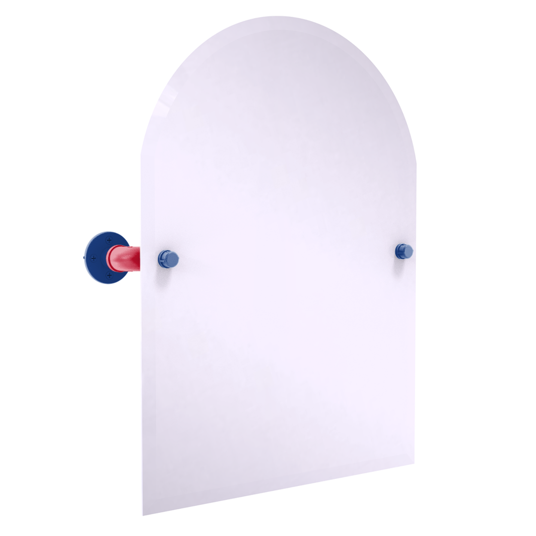 Hardwood Collection Frameless Arched Top Wall Mounted Tilt Mirror Los Angeles Coastline Edition