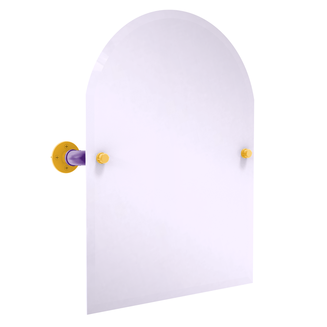 Hardwood Collection Frameless Arched Top Wall Mounted Tilt Mirror Los Angeles Hollywood Edition