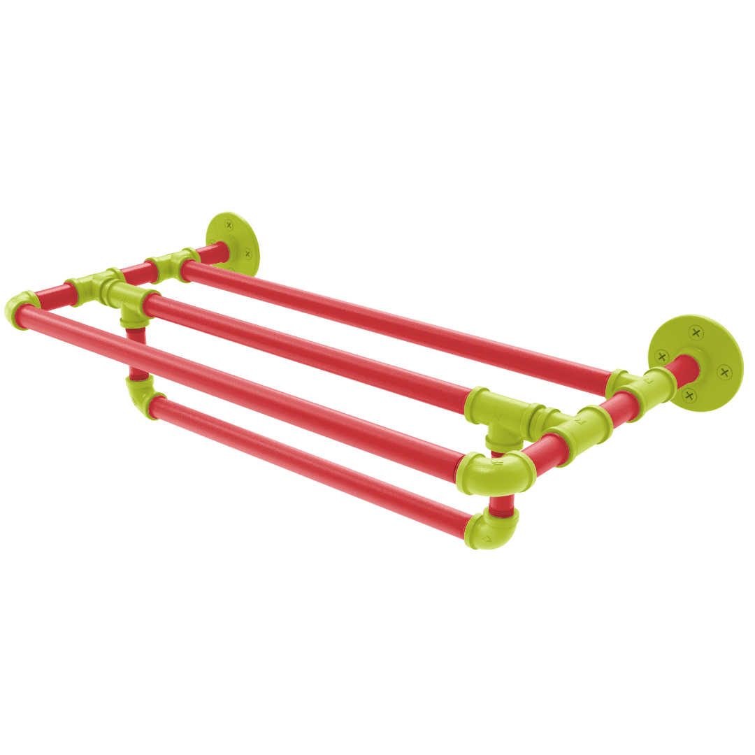 Hardwood Collection Wall Mounted Towel Shelf with Towel Bar Atlanta Edition