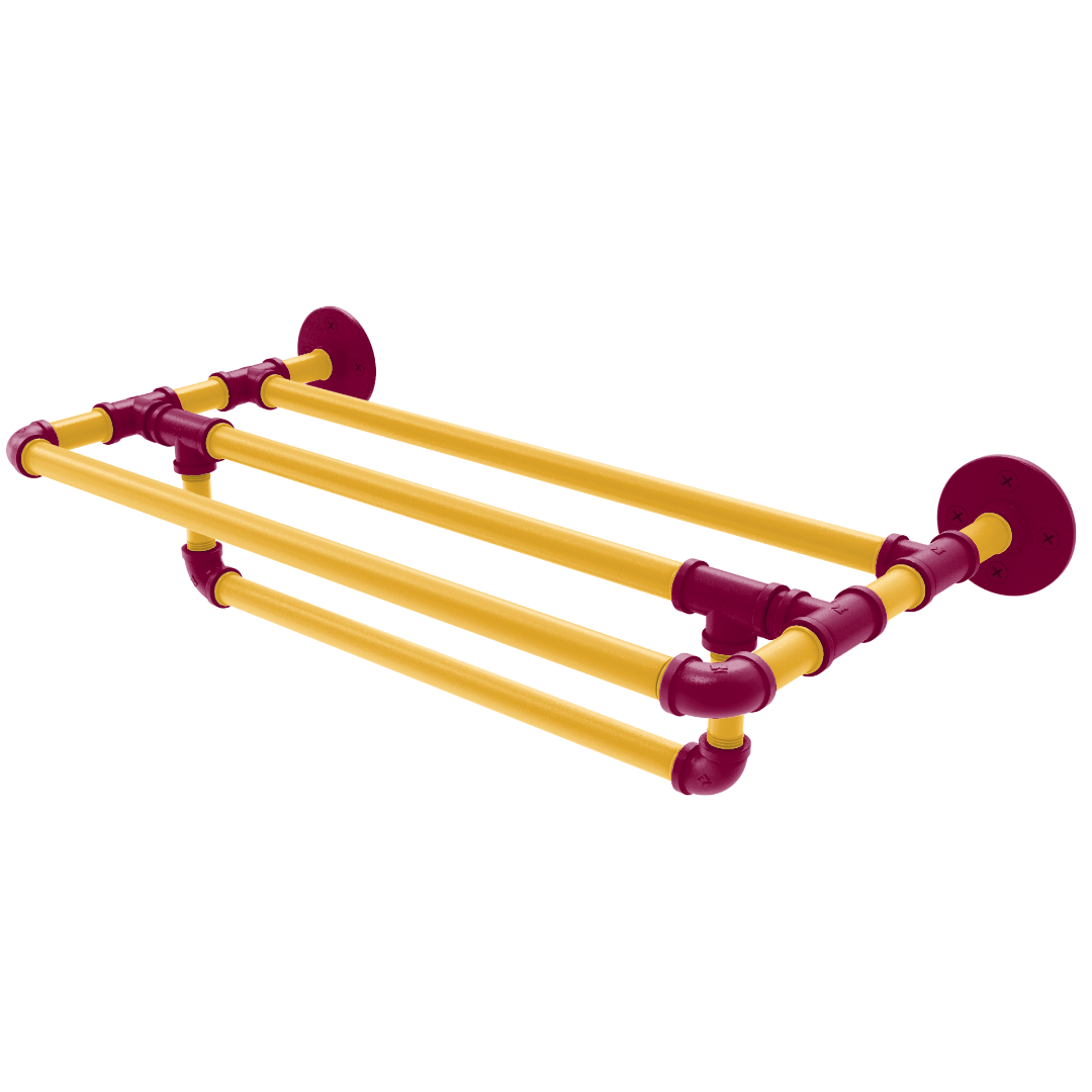 Hardwood Collection Wall Mounted Towel Shelf with Towel Bar Cleveland Edition