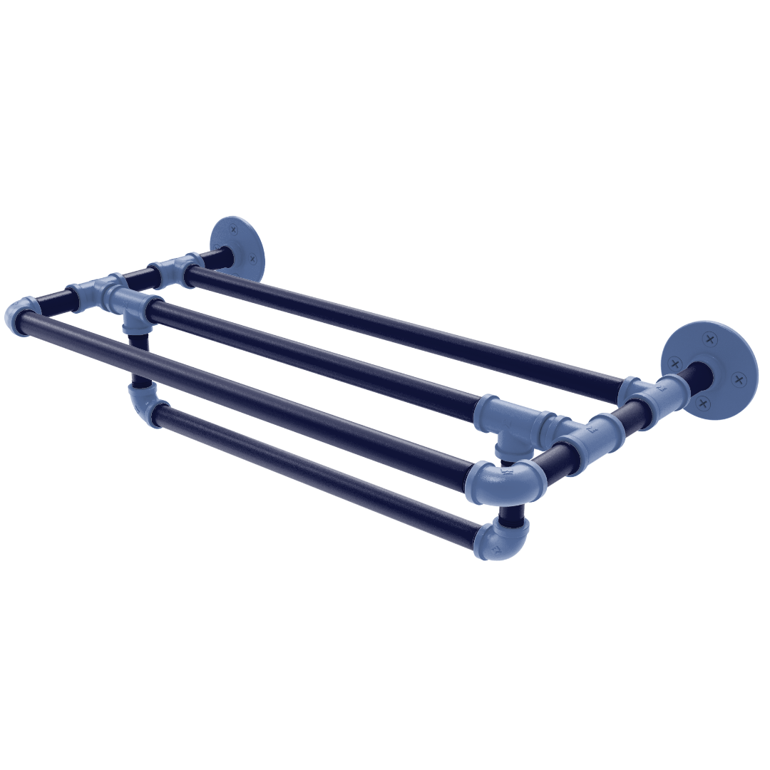 Hardwood Collection Wall Mounted Towel Shelf with Towel Bar Memphis Edition